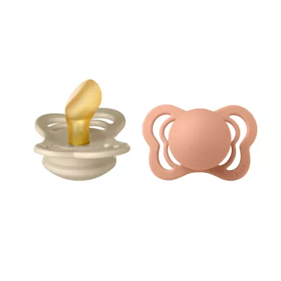 BIBS - Set 2 suzete Couture Latex, tetina anatomica, 0 luni +
