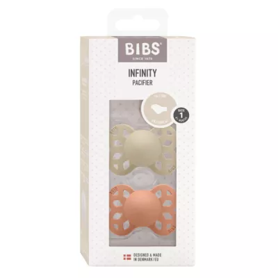 BIBS - Set 2 suzete Infinity Silicon, tetina anatomica, 0 luni +