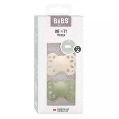 BIBS - Set 2 suzete Infinity Silicon, tetina simetrica, 6 luni +