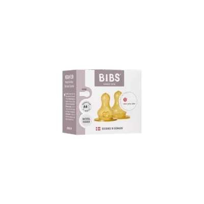 BIBS - Set 2 tetine pentru biberon, Latex, flux mediu