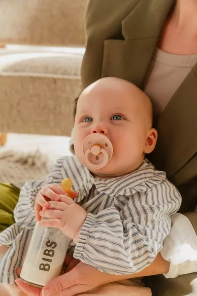 BIBS - Set 2 tetine pentru biberon, Latex, flux rapid