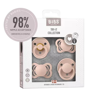 BIBS - Set 4 suzete Try-it collection 0 luni +-Blush