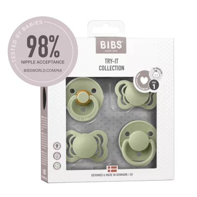 BIBS - Set 4 suzete Try-it collection 0 luni +-Sage