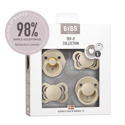 BIBS - Set 4 suzete Try-it collection 0 luni +-Vanilla