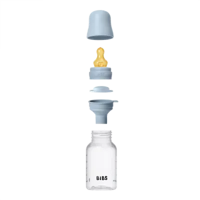 BIBS - Set complet biberon anticolici PP fara BPA, 150 ml, Latex, Baby Blue