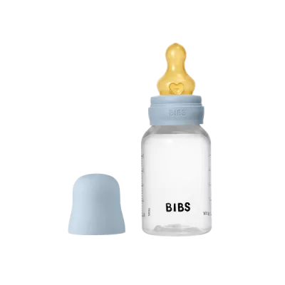 BIBS - Set complet biberon anticolici PP fara BPA, 150 ml, Latex, Baby Blue