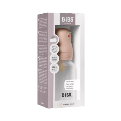 BIBS - Set complet biberon anticolici PP fara BPA, 150 ml, Latex, Blush