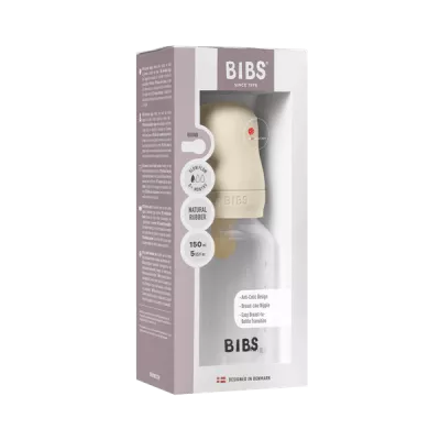 BIBS - Set complet biberon anticolici PP fara BPA, 150 ml, Latex, Ivory