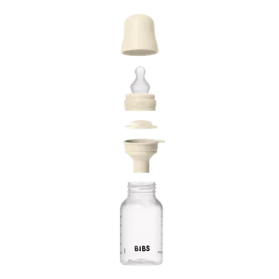BIBS - Set complet biberon anticolici PP fara BPA, 150 ml, Silicon, Ivory