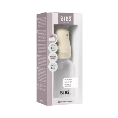 BIBS - Set complet biberon anticolici PP fara BPA, 150 ml, Silicon, Ivory
