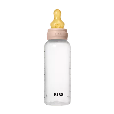 BIBS - Set complet biberon anticolici PP fara BPA, 270 ml, Latex, Blush
