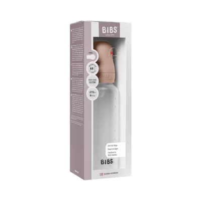 BIBS - Set complet biberon anticolici PP fara BPA, 270 ml, Silicon, Blush