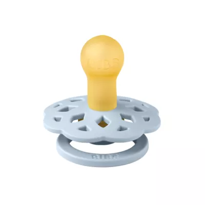 BIBS - Suzeta Boheme Latex, tetina rotunda, 0 luni +-Baby Blue