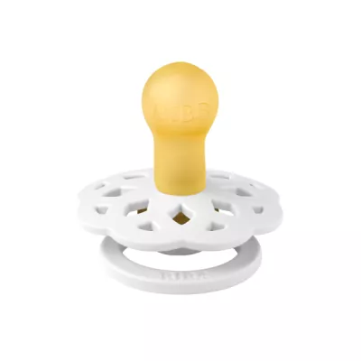 BIBS - Suzeta Boheme Latex, tetina rotunda, 0 luni +-White