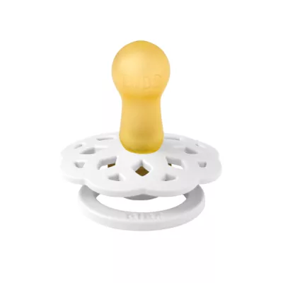 BIBS - Suzeta Boheme Latex, tetina rotunda, 6 luni +-White