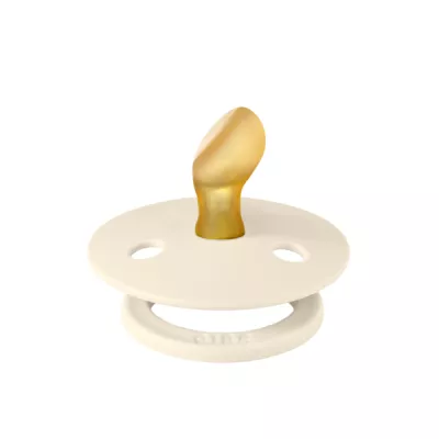 BIBS - Suzeta Colour Latex, tetina anatomica, 0 luni +-Ivory