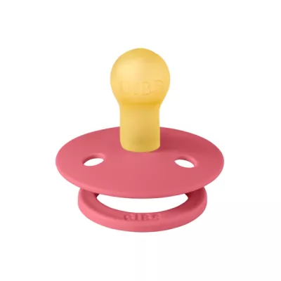 BIBS - Suzeta Colour Latex, tetina rotunda, 0 luni +-Coral