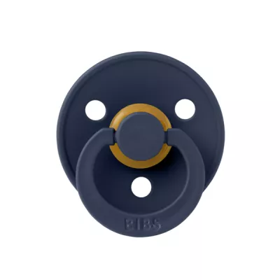 BIBS - Suzeta Colour Latex, tetina rotunda, 0 luni +-Deep Space