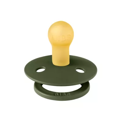 BIBS - Suzeta Colour Latex, tetina rotunda, 0 luni +-Hunter Green