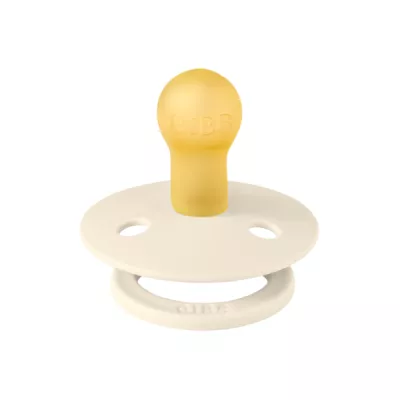 BIBS - Suzeta Colour Latex, tetina rotunda, 0 luni +-Ivory