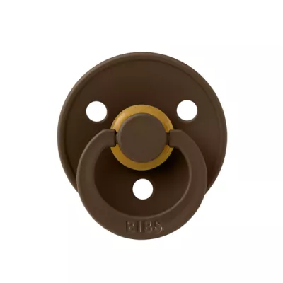 BIBS - Suzeta Colour Latex, tetina rotunda, 0 luni +-Mocha