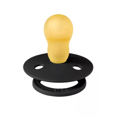 BIBS - Suzeta Colour Latex, tetina rotunda, 18 luni+-Black