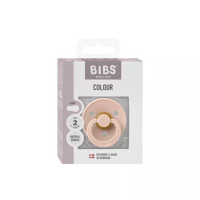 BIBS - Suzeta Colour Latex, tetina rotunda, 6+ luni, ambalaj premium-Blush