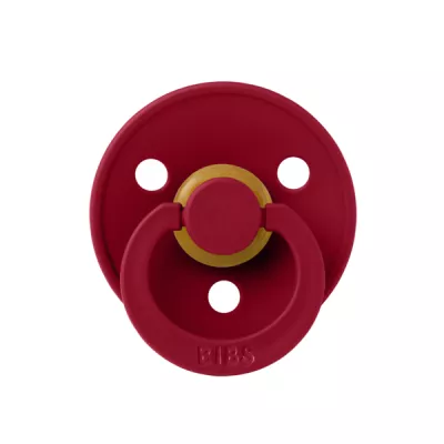 BIBS - Suzeta Colour Latex, tetina rotunda, 6 luni +-Ruby