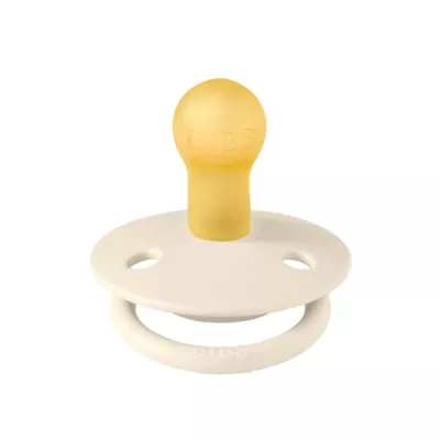 BIBS - Suzeta De Lux Latex, tetina rotunda, 0 luni +-Ivory