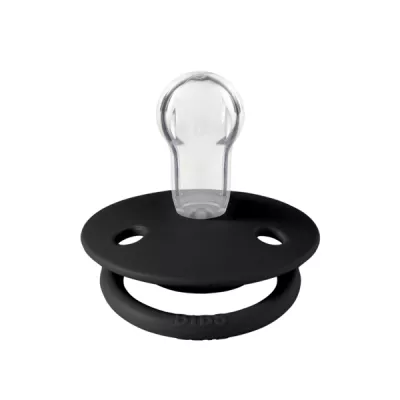 BIBS - Suzeta De Lux Silicon, tetina rotunda, marime universala (0-3 ani)-Black