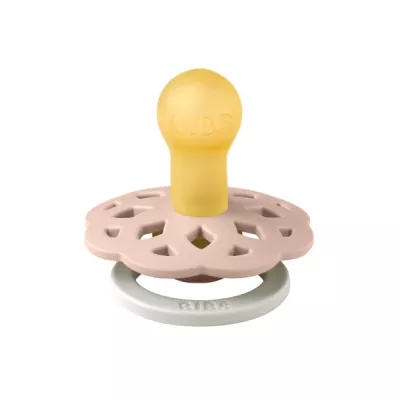 BIBS - Suzeta fosforescenta Boheme GLOW Latex, tetina rotunda, 0 luni +-Blush