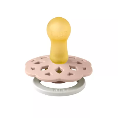 BIBS - Suzeta fosforescenta Boheme GLOW Latex, tetina rotunda, 6 luni +-Blush