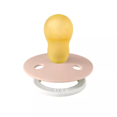 BIBS - Suzeta fosforescenta Colour Glow Latex, tetina rotunda, 18 luni +-Blush