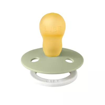 BIBS - Suzeta fosforescenta Colour Glow Latex, tetina rotunda, 18 luni +-Sage