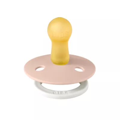 BIBS - Suzeta fosforescenta Colour Glow Latex, tetina rotunda, 6 luni +-Blush