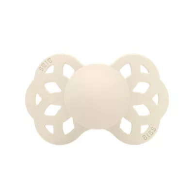 BIBS - Suzeta Infinity Silicon, tetina simetrica, 0 luni +-Ivory