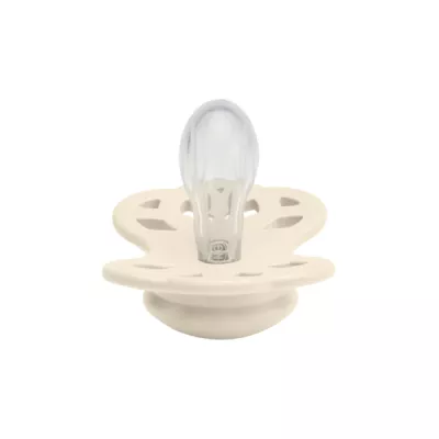 BIBS - Suzeta Infinity Silicon, tetina simetrica, 0 luni +-Ivory