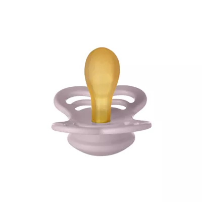 BIBS - Suzeta Supreme Latex, tetina simetrica, 6 luni +-Dusky Lilac