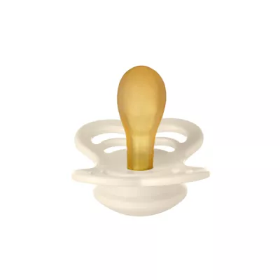 BIBS - Suzeta Supreme Latex, tetina simetrica, 6 luni +-Ivory