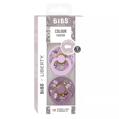 BIBS x LIBERTY - Set 2 suzete Colour Chamomile Lawn Latex, tetina rotunda, 0 luni+
