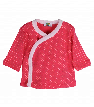 Bluza cu maneca lunga rosie cu picatele albe 12 luni