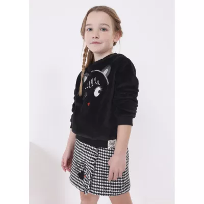 Bluza sport blanita aplicatii urechiuse pisica - Mayoral   7 ani (122 cm)