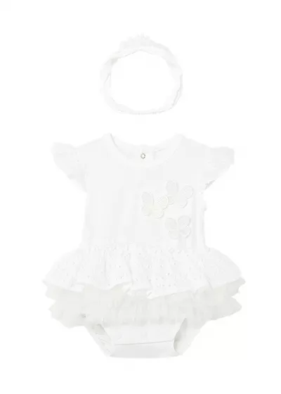 Body alb tutu cu bentita Better Cotton - Mayoral 