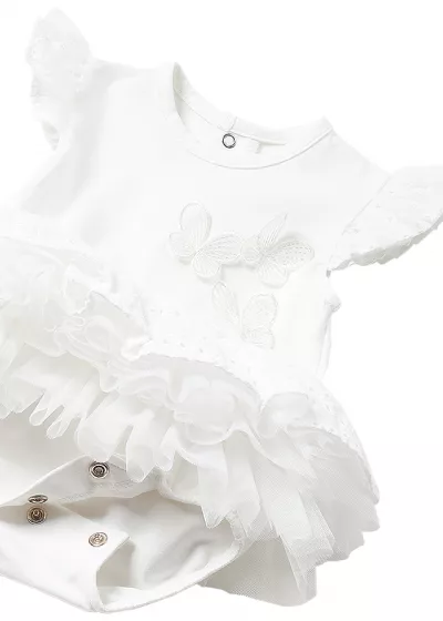 Body alb tutu cu bentita Better Cotton - Mayoral  12 luni (80 cm)