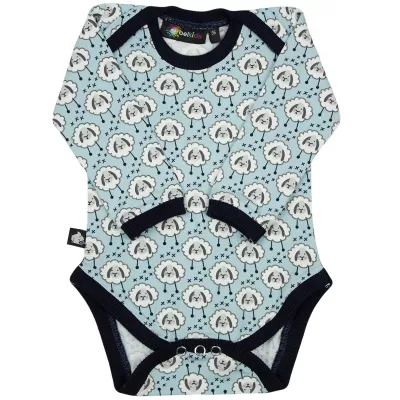 Body bleu Oite albe 74 cm (6-9 luni)