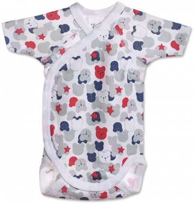 Body cu maneca scurta Ursuleti colorati 3 luni