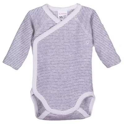 Body maneca lunga Gri/alb