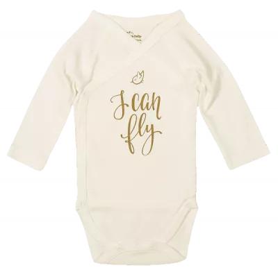 Body maneca lunga imprimeu I can fly 1-3 luni (56-62 cm)