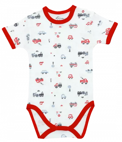 Body maneca scurta - Masinute - Rosu - Kara Baby 12-18 luni (80-86cm)