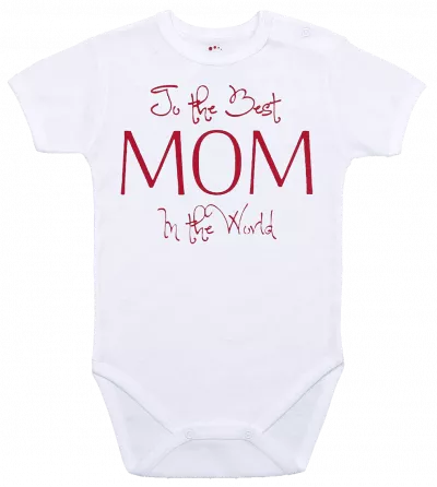 Body maneca scurta - The best mom in the world - Kara Baby 9-12 luni (74-80cm)
